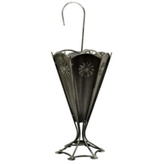 Parasolnik metalowy pełny srebrna patyna 330